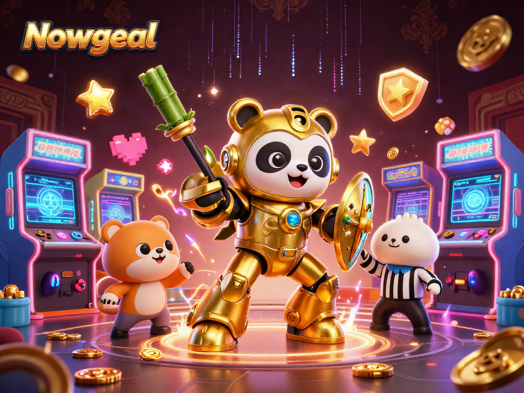 Bet on real-time match results with the Nowgoal platform, featuring dynamic gambling visuals and exciting game elements.