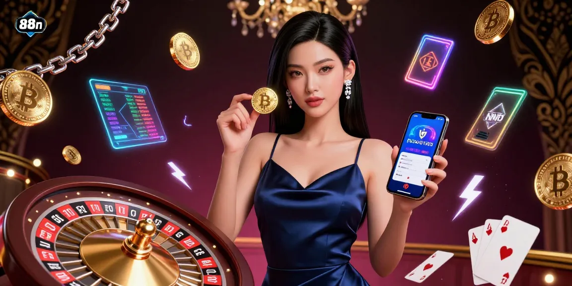 Experience the thrilling excitement of 88m with a stunning Asian woman in a casino scene, showcasing winning opportunities.