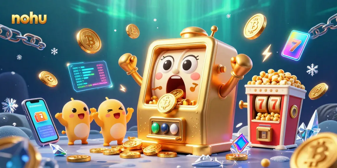 Experience the nohu jackpot with a vibrant scene of animated slot machines celebrating winnings.