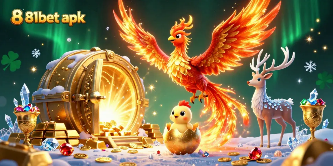 Experience thrilling wins with 81bet apk in this vibrant 3D casino-themed illustration.