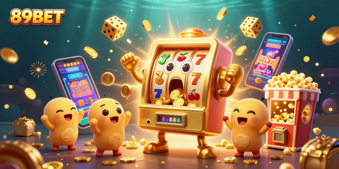 Experience the excitement of 89BET's jackpot scene with vibrant 3D characters celebrating wins!