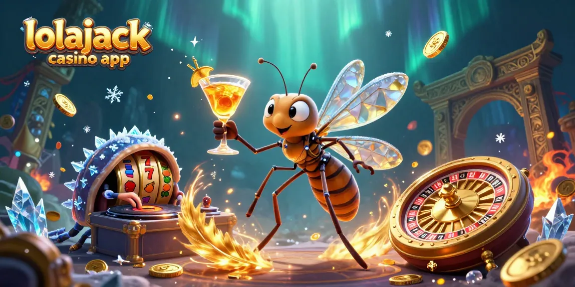 Win big with the lolajack casino app in this vibrant 3D casino-themed scene.