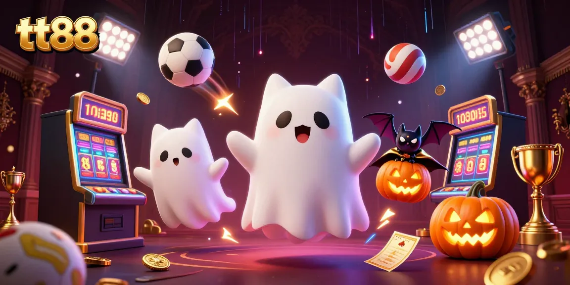tt88 gamblers enjoy thrilling entertainment in a vibrant haunted casino atmosphere.