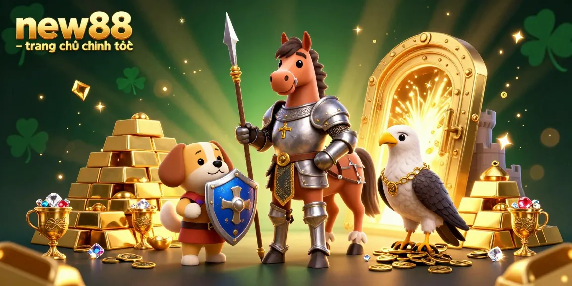 Experience the thrill of new88 - trang chủ chính thức in an ultra-detailed 3D scene filled with treasures and excitement.
