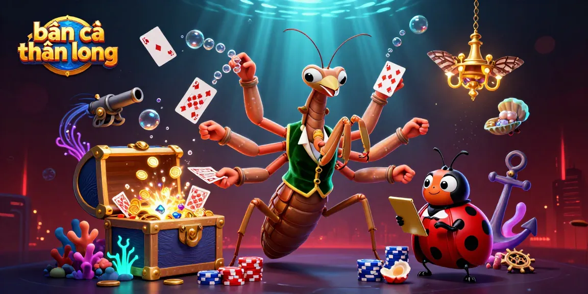 Bắn cá thần long: Engage in thrilling underwater treasure hunts with vibrant characters in an immersive 3D casino scene.