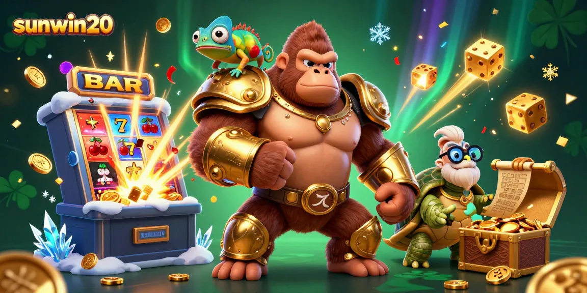 Experience the thrill of sunwin20 with dynamic casino characters and vibrant slot actions bursting forth.