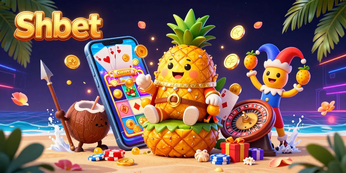 Engage in the Shbet experience with vibrant casino elements and characters in a dynamic gaming scene.
