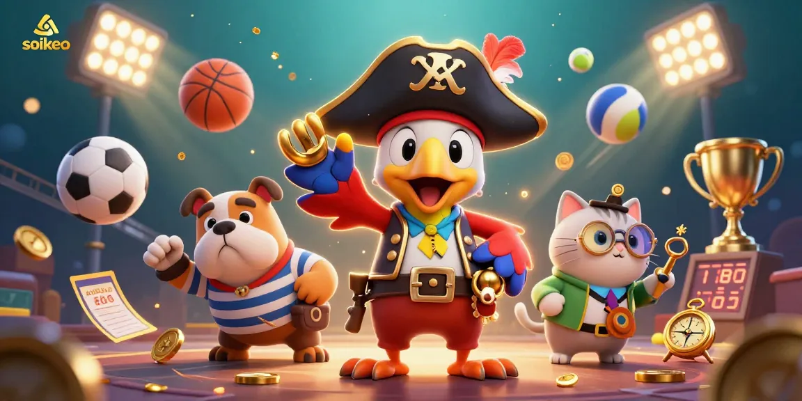 Experience thrilling betting with soikeo in a lively sports scene featuring dynamic characters.