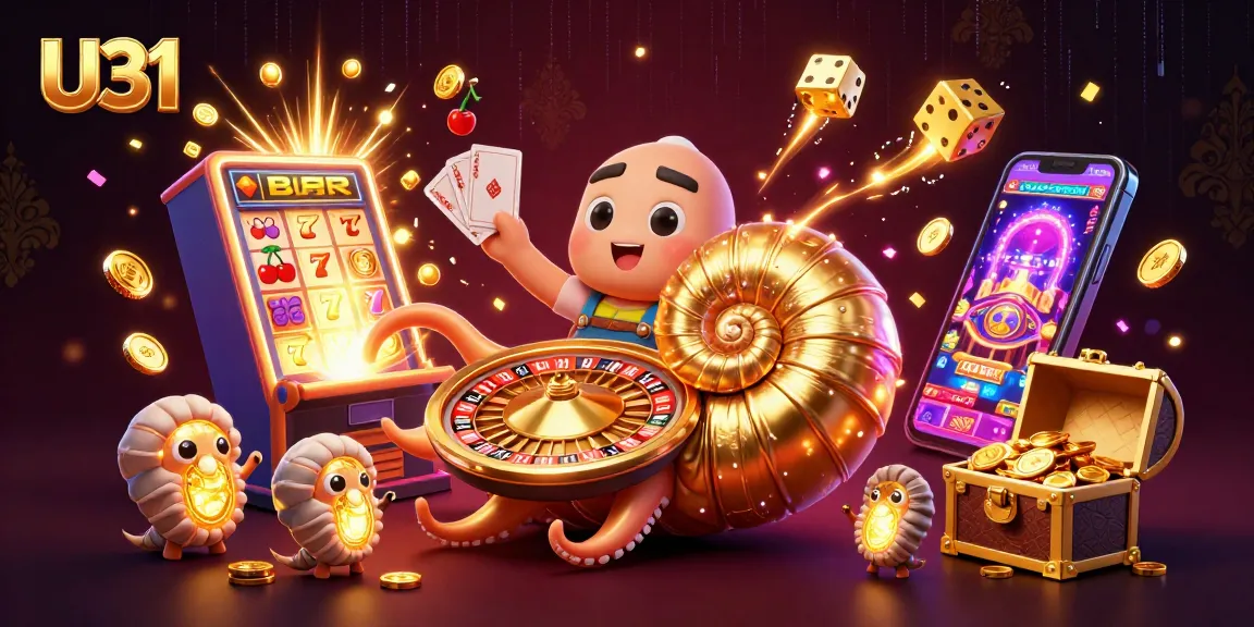 Experience the excitement of U31 with a dynamic casino scene featuring a golden roulette nautilus and exploding jackpot!