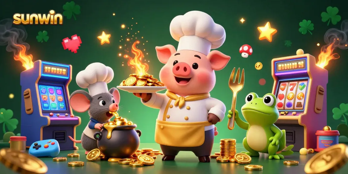 Experience the thrill of casino gaming with sunwin as gold coins and vibrant characters fill the scene.