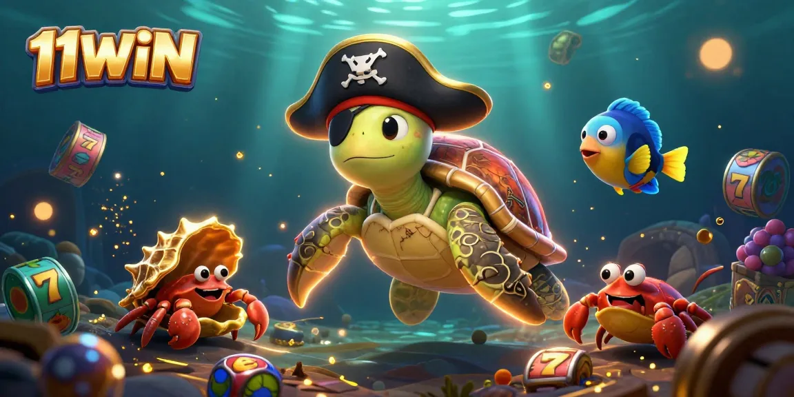 Spin the slots with 11WIN’s vibrant 3D cartoon pirate turtle and treasure-filled adventure.