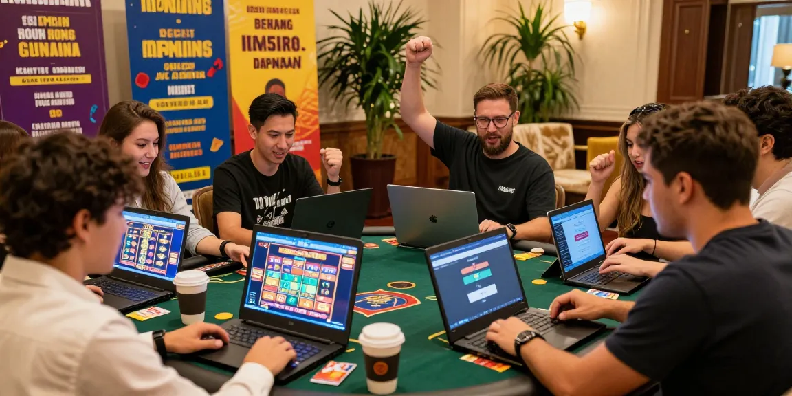 Exciting players enjoying credit card casinos online, celebrating wins with engaging games.