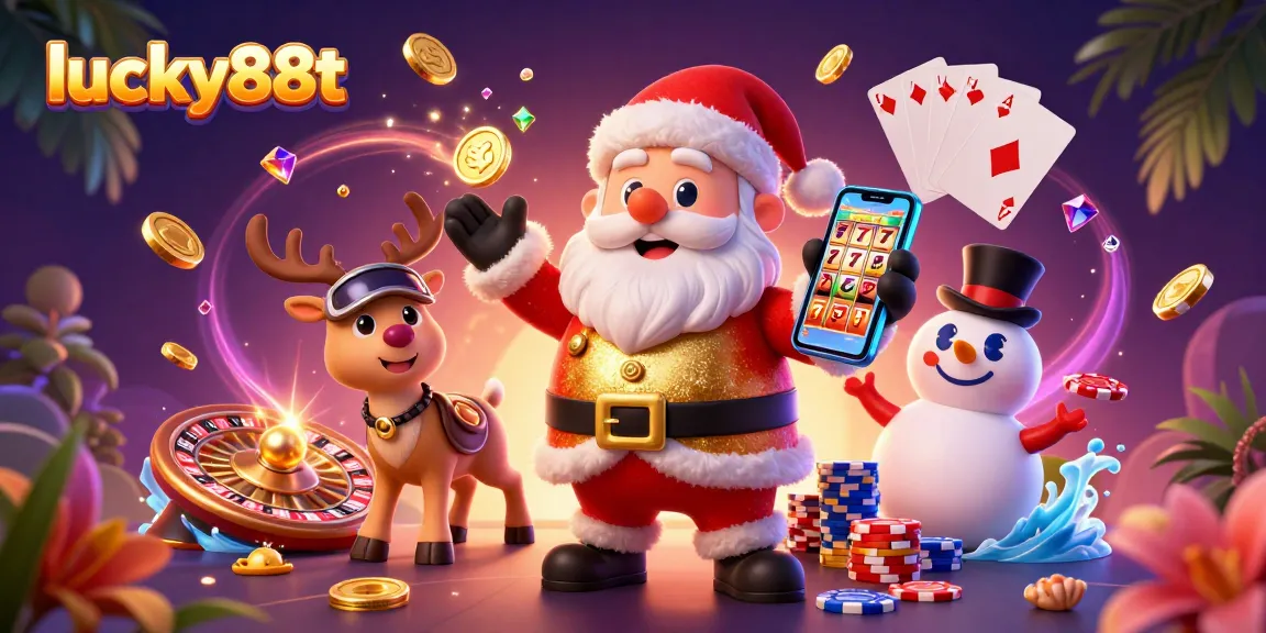 Engage in thrilling gameplay at lucky88t with friendly characters in a vibrant casino illustration.