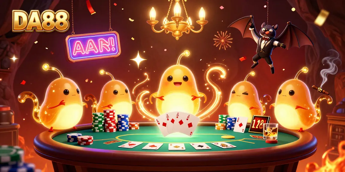 Experience the excitement of gaming at DA88 with vibrant glowworms lighting the casino atmosphere.