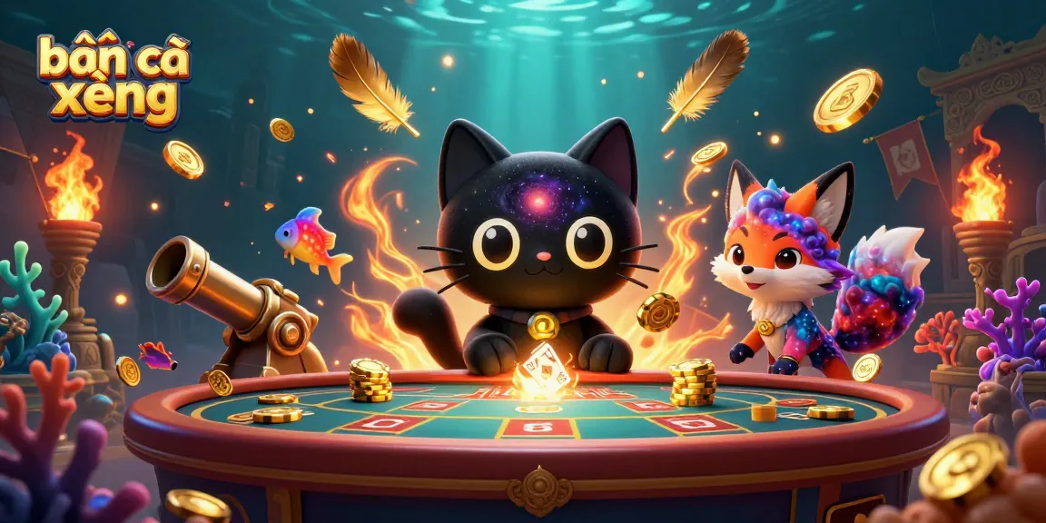 Shoot and win in bắn cá xèng with vibrant underwater elements and a magical cosmic atmosphere.