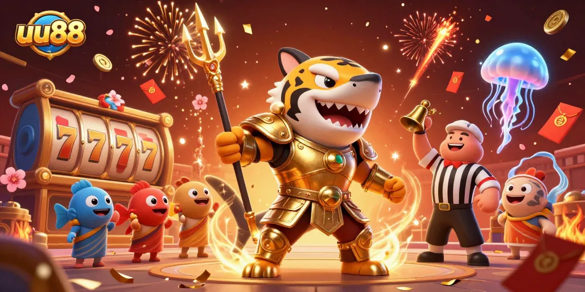 Experience thrilling gameplay at uu88 with a dynamic jackpot scene featuring lively casino elements.