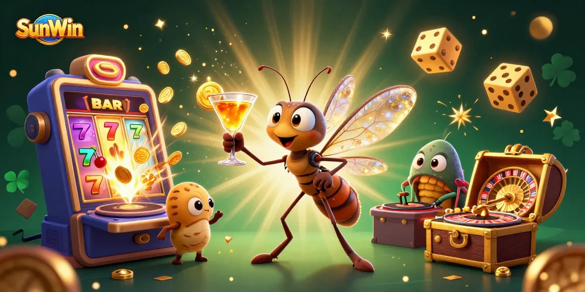 Experience thrilling gameplay with SunWin's vibrant 3D casino scene featuring dynamic characters and jackpot excitement.
