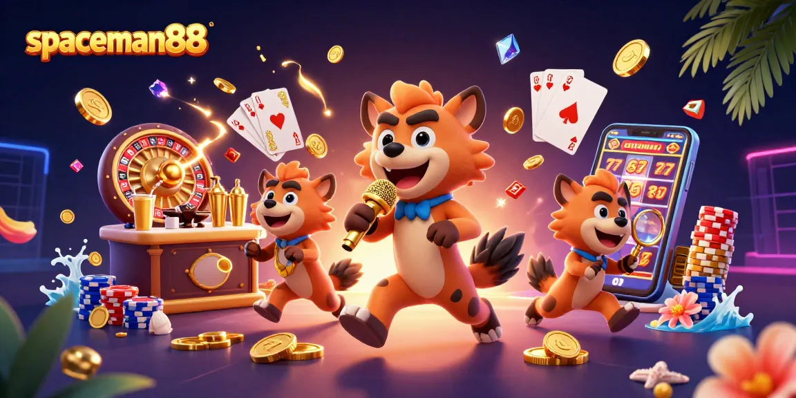 Experience the fun of spaceman88 at a vibrant comedy casino club with entertaining hyenas.