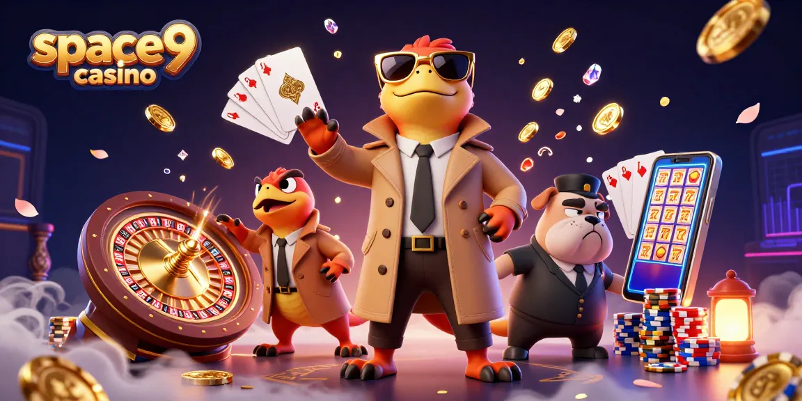 Players enjoying engaging games at space9 casino, featuring vibrant 3D raptors attempting casino entry.