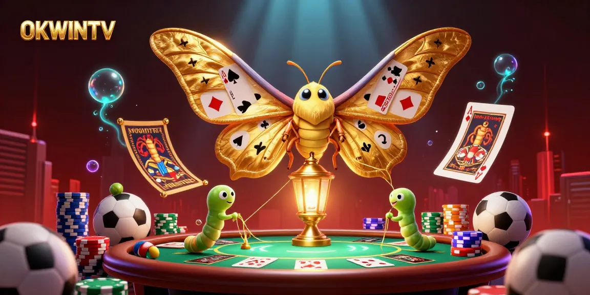 OKWINTV showcases a vibrant 3D scene with themed casino elements and sports betting activities.