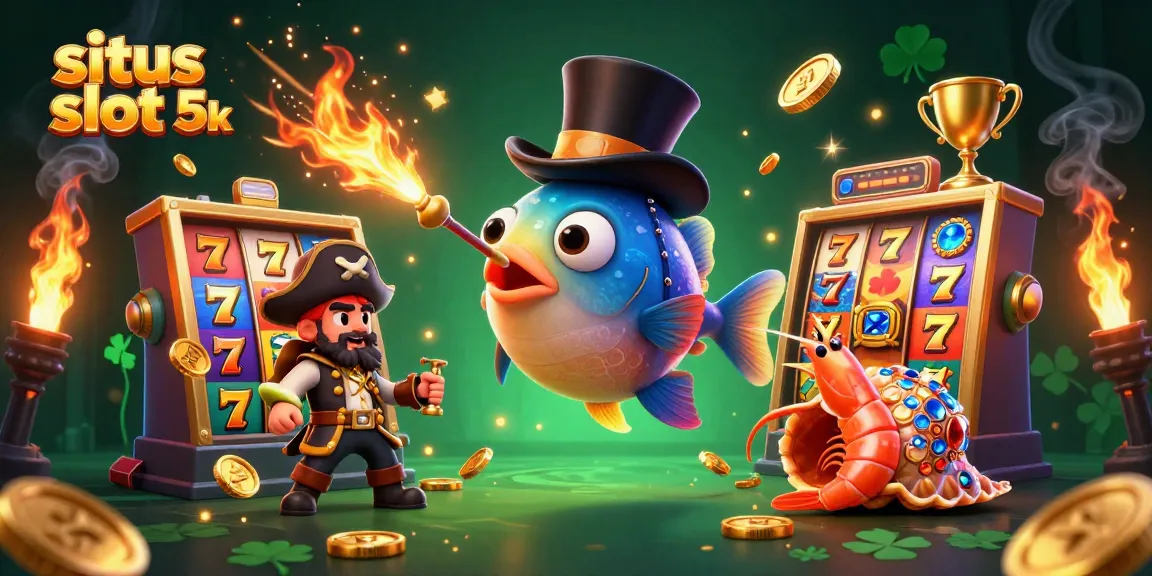 Experience fun with situs slot 5k as a deep-sea anglerfish attracts golden coins in this vibrant casino scene.