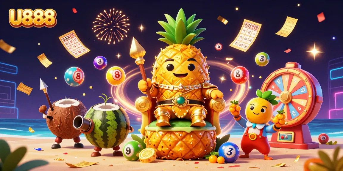 Play and win with U888 in this vibrant 3D casino paradise featuring colorful games and magical elements.